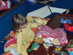 Die Teddies werden schlafen gelegt