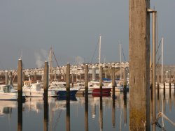 Ijmuiden Hafen mit Ferienbungalows